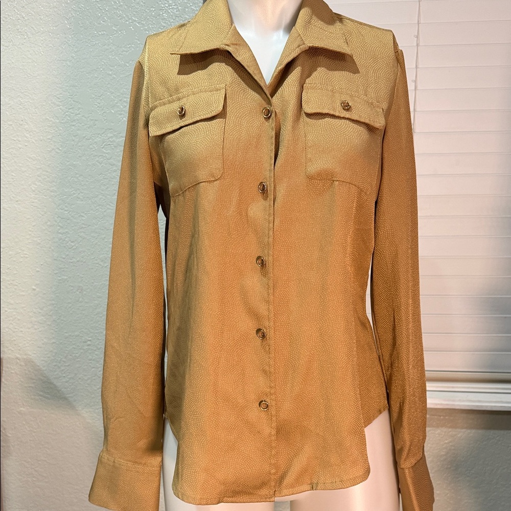 Jones New York Gold Button-Up Shirt